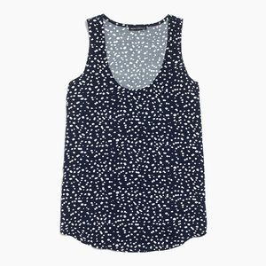 J.Crew Factory | Mercantile Navy Blue & White Pebble Print Sleeveless Top *NWT*
